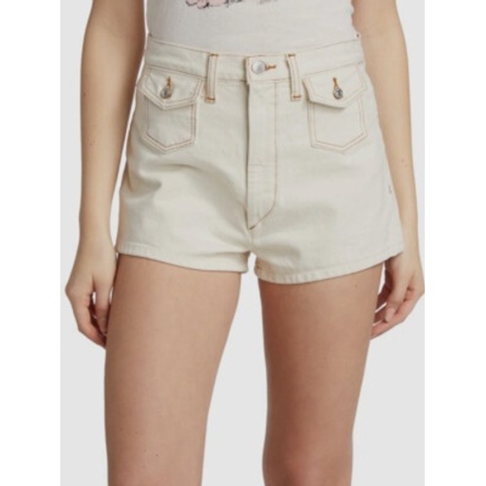 RE/DONE 70s Ultra High Rise Stovepipe‎ Denim Shorts – Rinsed Birch – NWT Sz 24